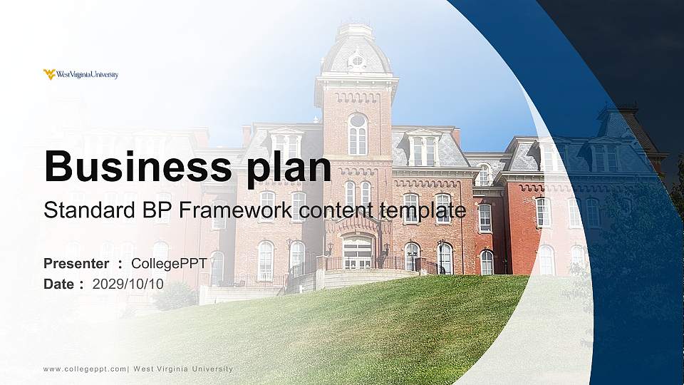 West Virginia University Competition/Entrepreneurship Contest PPT Template16:9 ratio PPT effect preview image