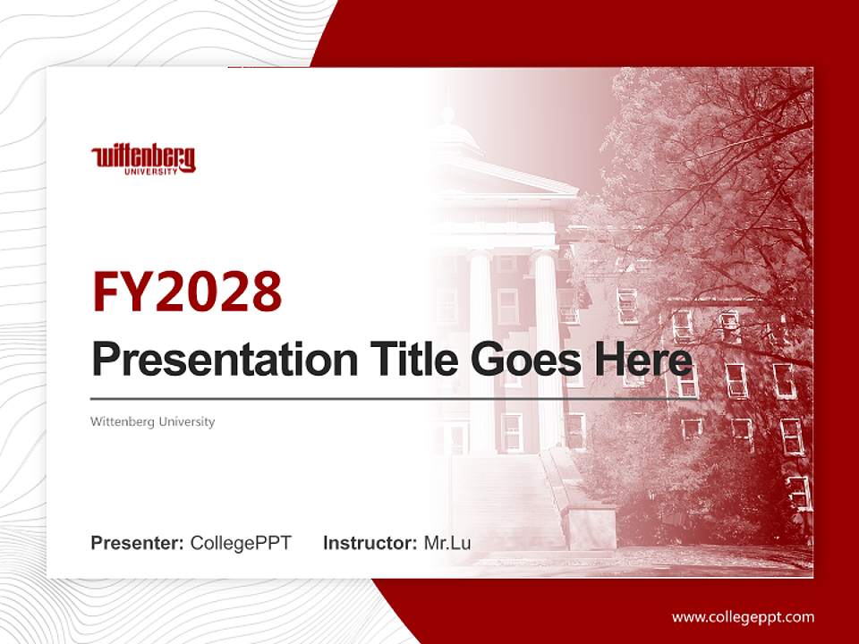 Wittenberg University Academic Presentation/Research Findings Report PPT Template4:3 ratio PPT effect preview image5
