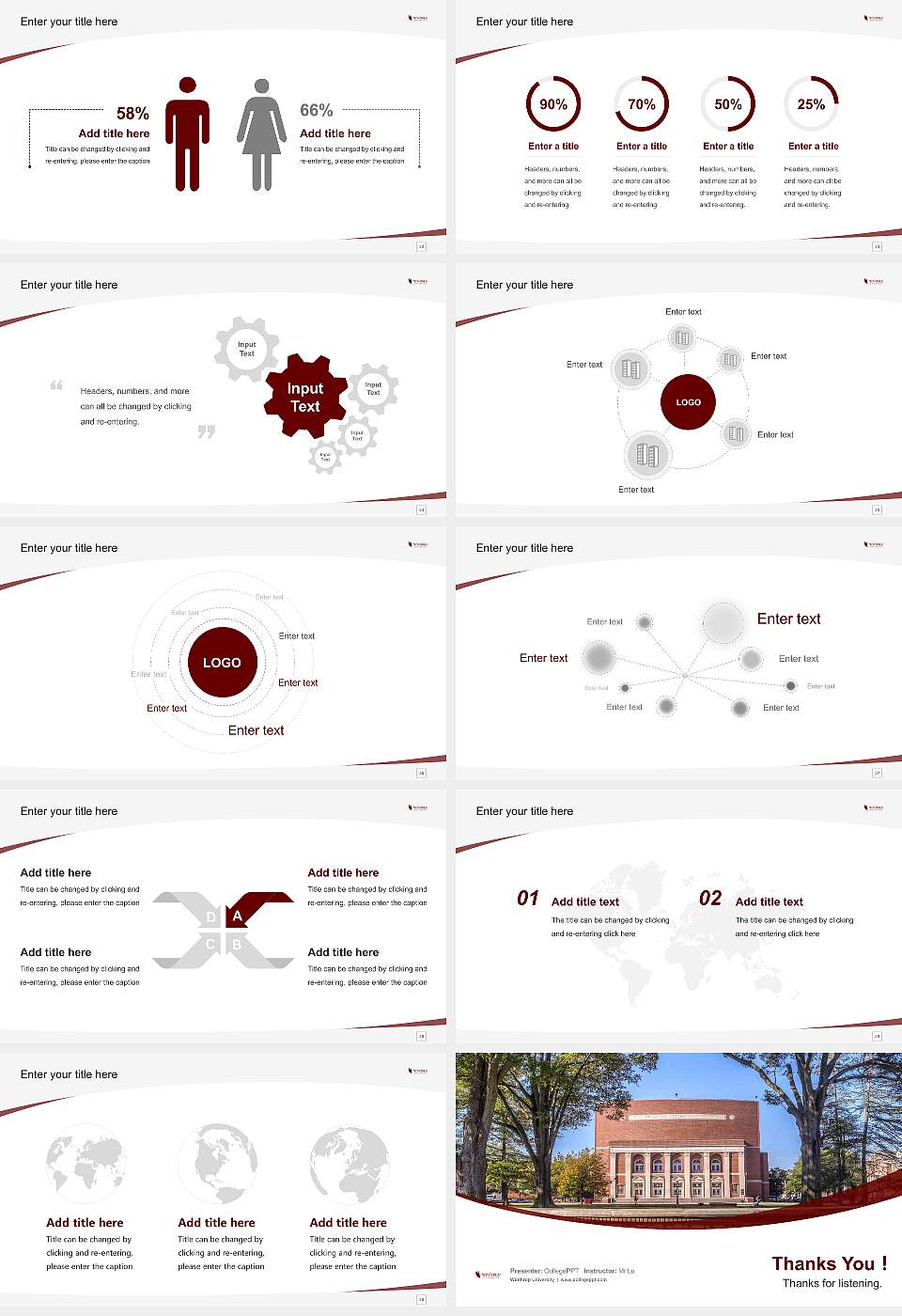 Winthrop University Course/Courseware Creation PPT Template16:9 ratio PPT effect preview image4