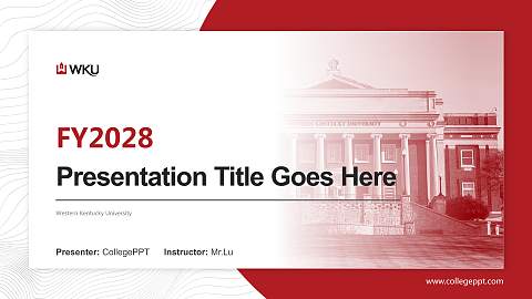 Western Kentucky University Academic Presentation/Research Findings Report PPT Template