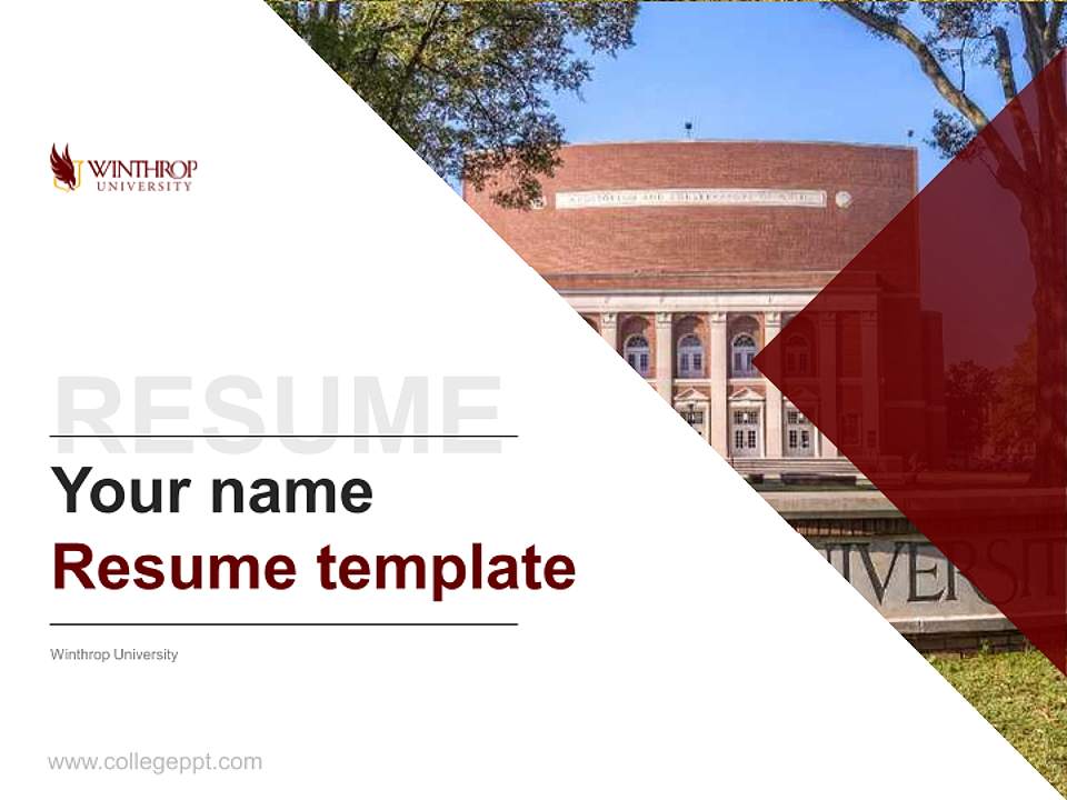 Winthrop University Resume PPT Template4:3 ratio PPT effect preview image5