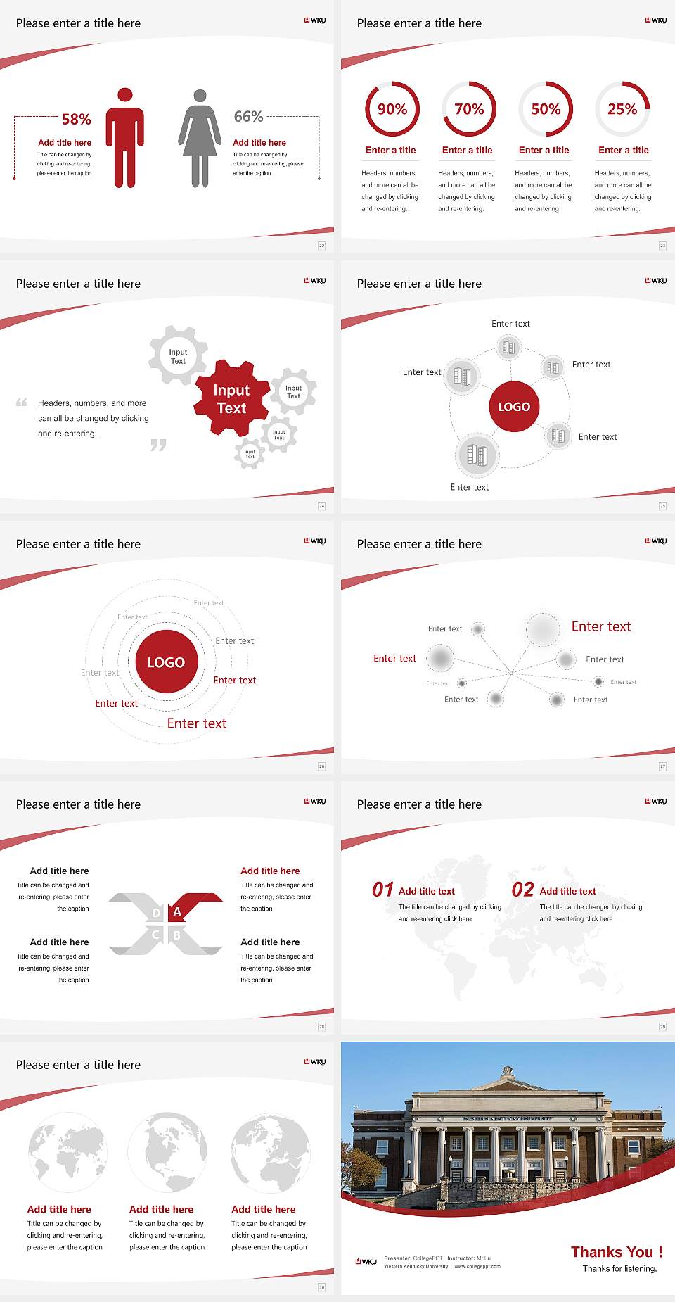 Western Kentucky University Course/Courseware Creation PPT Template4:3 ratio PPT effect preview image4