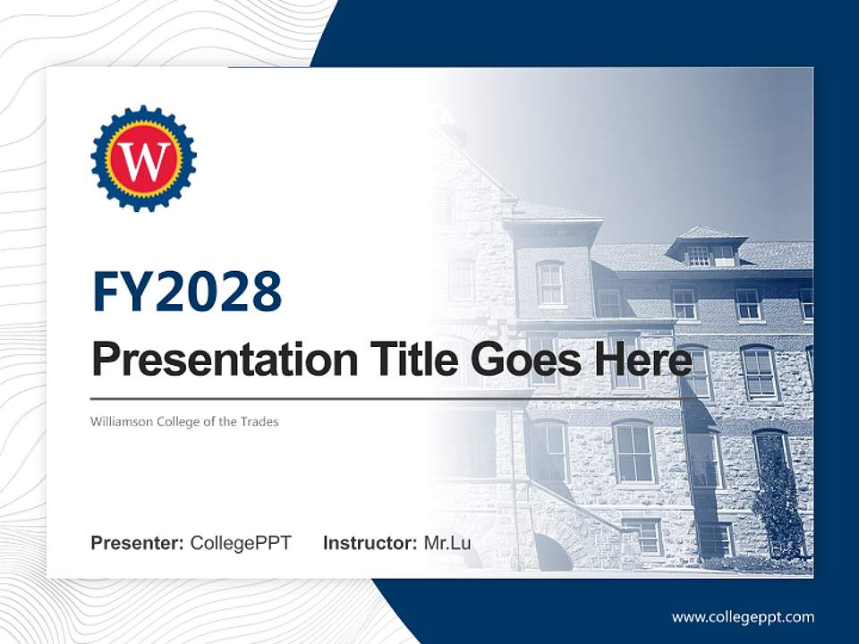 Williamson College of the Trades Academic Presentation/Research Findings Report PPT Template4:3 ratio PPT effect preview image5