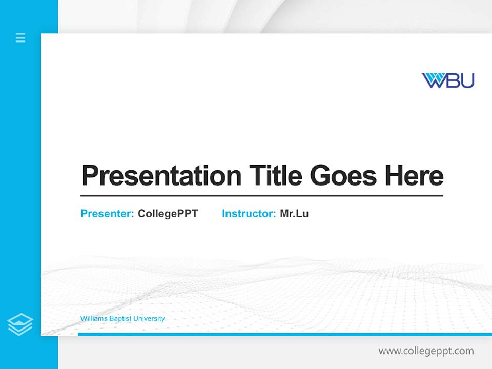 Williams Baptist University Thesis Proposal/Graduation Defense PPT Template4:3 ratio PPT effect preview image5