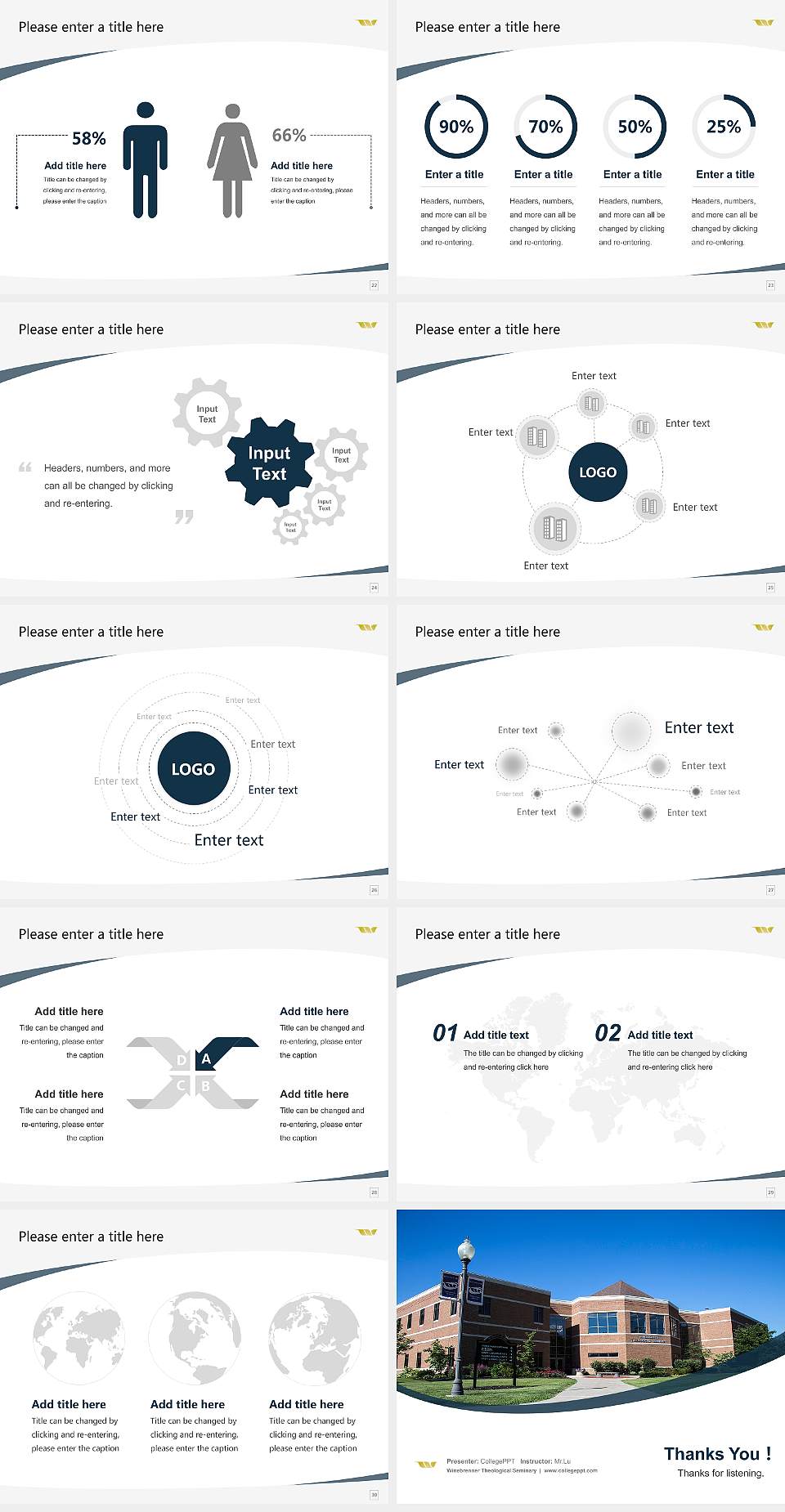 Winebrenner Theological Seminary Course/Courseware Creation PPT Template4:3 ratio PPT effect preview image4