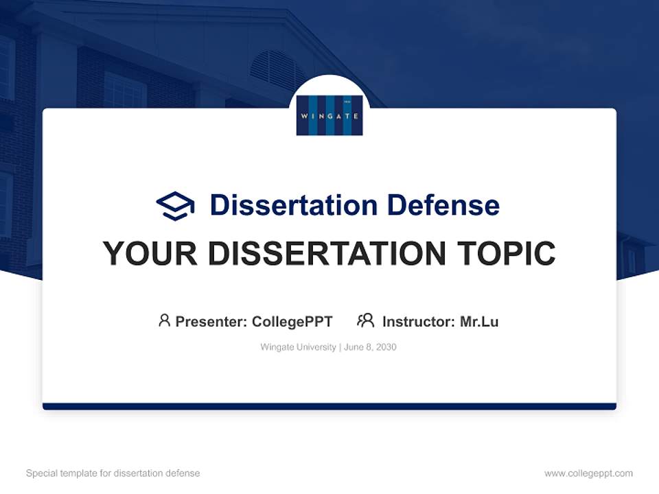 Wingate University Graduation Thesis Defense PPT Template4:3 ratio PPT effect preview image7
