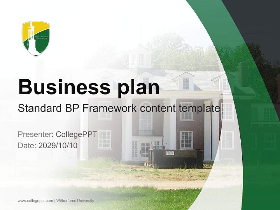 Wilberforce University Competition/Entrepreneurship Contest PPT Template4:3 ratio PPT effect preview image9