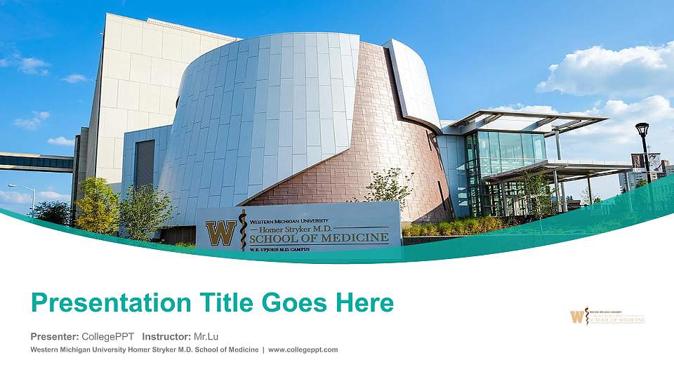 Western Michigan University Homer Stryker M.D. School of Medicine Course/Courseware Creation PPT Template16:9 ratio PPT effect preview image