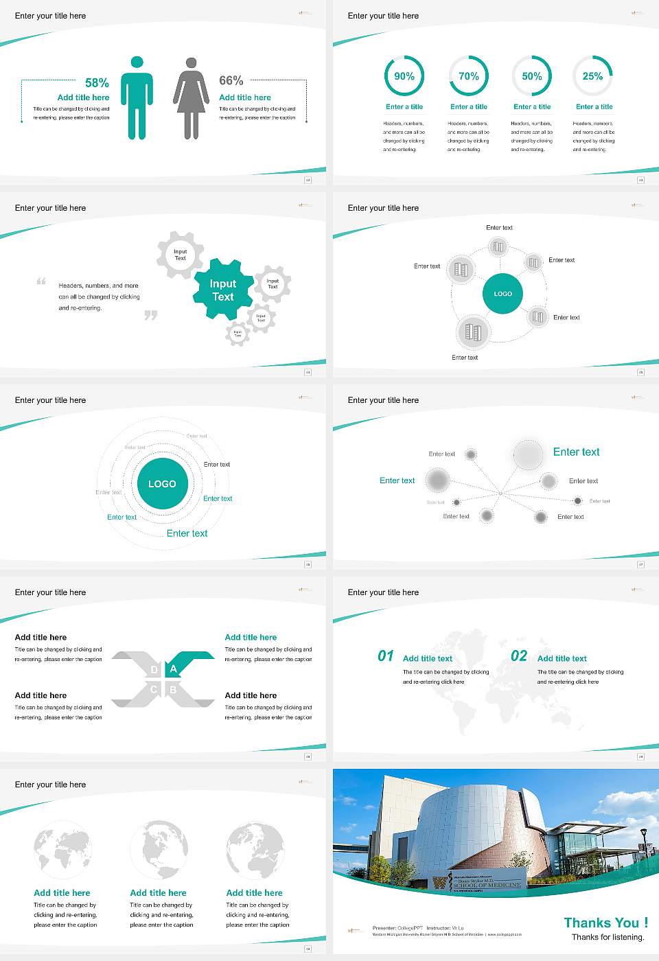 Western Michigan University Homer Stryker M.D. School of Medicine Course/Courseware Creation PPT Template16:9 ratio PPT effect preview image4