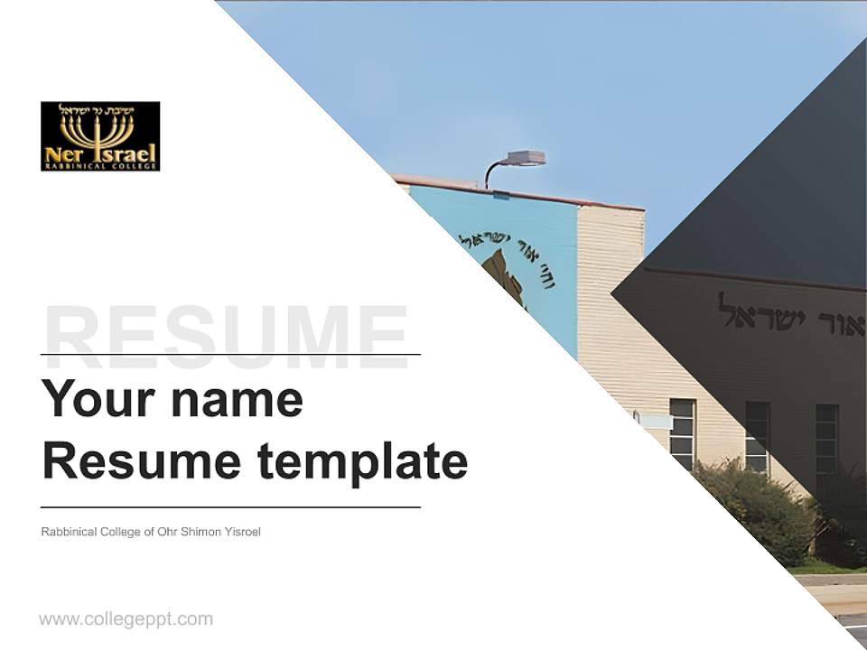 Rabbinical College of Ohr Shimon Yisroel Resume PPT Template4:3 ratio PPT effect preview image5