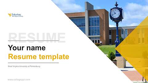 West Virginia University at Parkersburg Resume PPT Template