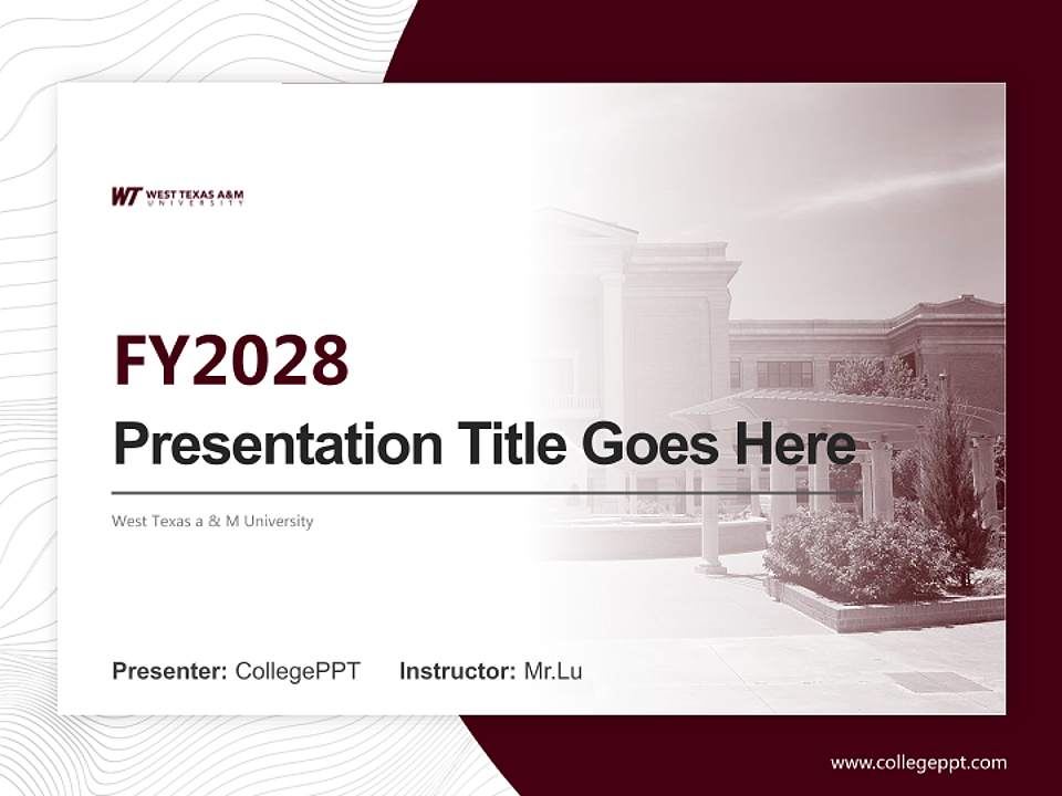 West Texas a & M University Academic Presentation/Research Findings Report PPT Template4:3 ratio PPT effect preview image5