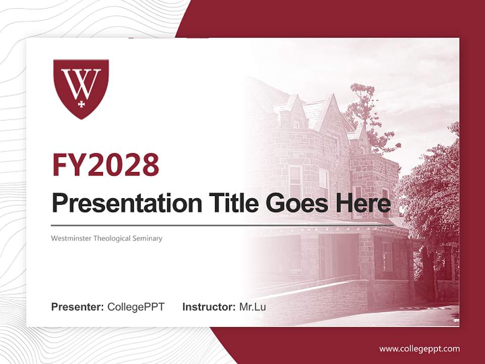 Westminster Theological Seminary Academic Presentation/Research Findings Report PPT Template4:3 ratio PPT effect preview image5