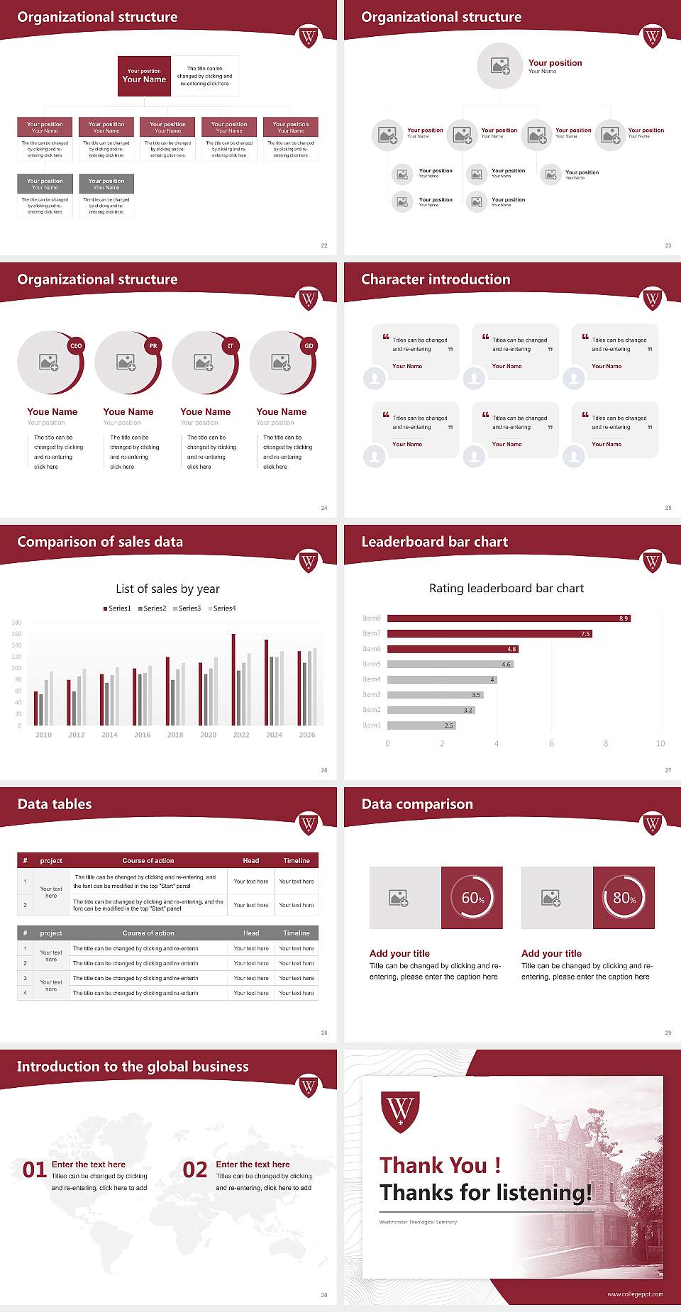 Westminster Theological Seminary Academic Presentation/Research Findings Report PPT Template4:3 ratio PPT effect preview image4