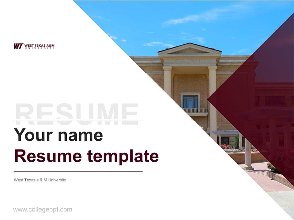 West Texas a & M University Resume PPT Template4:3 ratio PPT effect preview image5