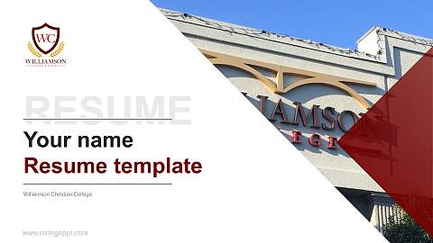 Williamson Christian College Resume PPT Template