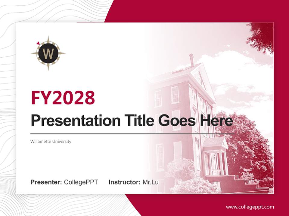 Willamette University Academic Presentation/Research Findings Report PPT Template4:3 ratio PPT effect preview image5