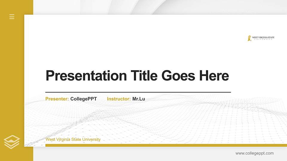 West Virginia State University Thesis Proposal/Graduation Defense PPT Template16:9 ratio PPT effect preview image
