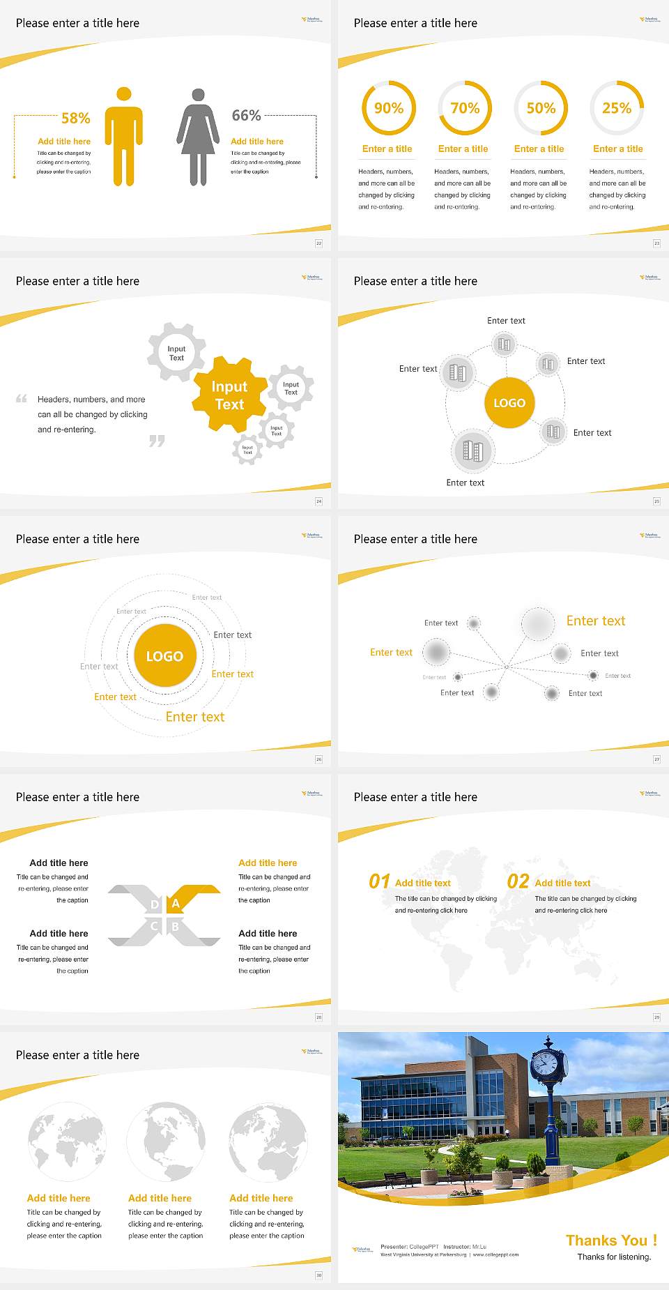 West Virginia University at Parkersburg Course/Courseware Creation PPT Template4:3 ratio PPT effect preview image4