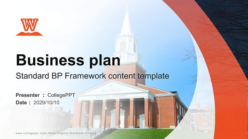 West Virginia Wesleyan College Competition/Entrepreneurship Contest PPT Template16:9 ratio PPT effect preview image