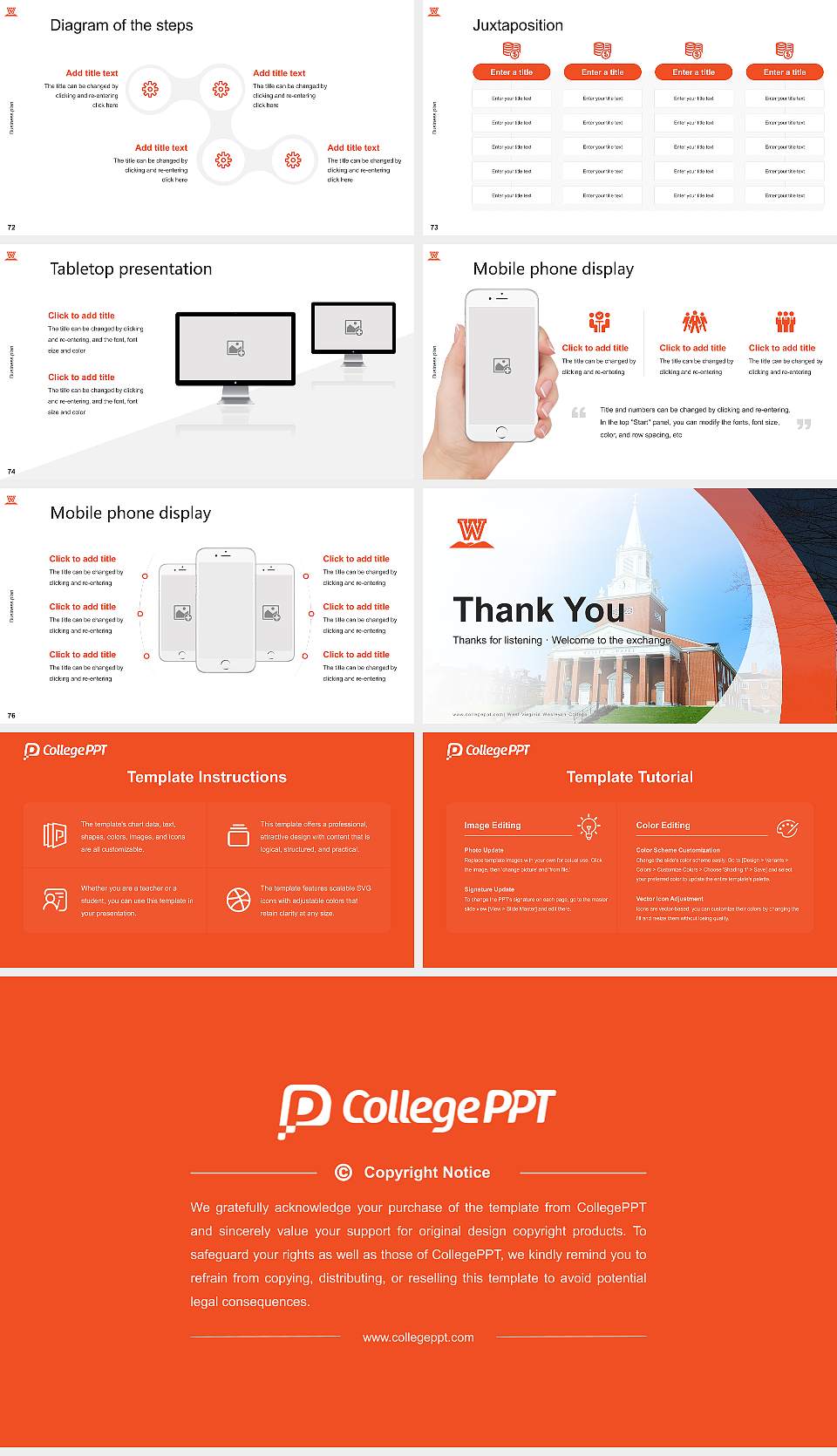 West Virginia Wesleyan College Competition/Entrepreneurship Contest PPT Template16:9 ratio PPT effect preview image9
