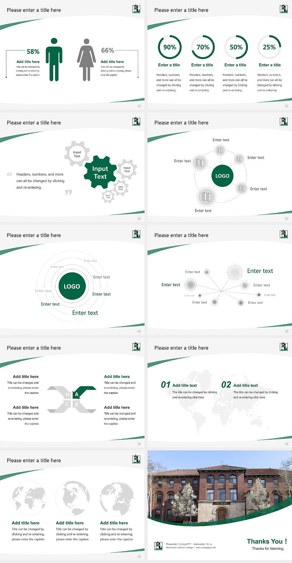 Wisconsin Lutheran College Course/Courseware Creation PPT Template4:3 ratio PPT effect preview image4
