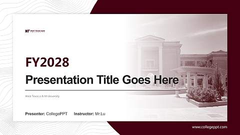 West Texas a & M University Academic Presentation/Research Findings Report PPT Template