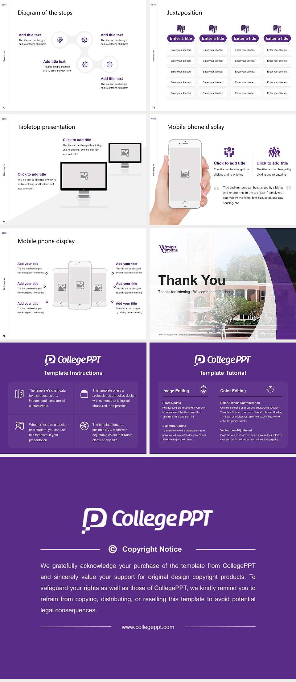 Western Carolina University Competition/Entrepreneurship Contest PPT Template4:3 ratio PPT effect preview image9
