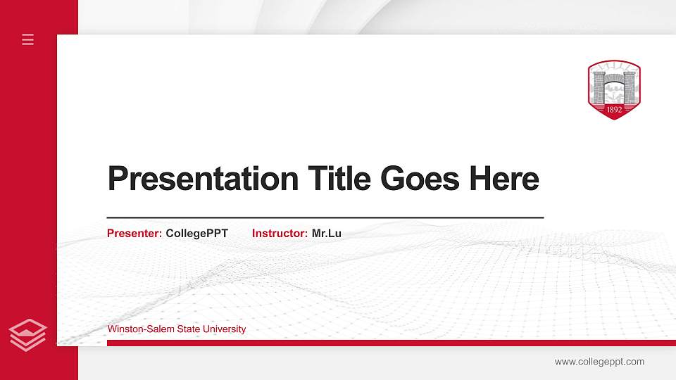 Winston-Salem State University Thesis Proposal/Graduation Defense PPT Template16:9 ratio PPT effect preview image