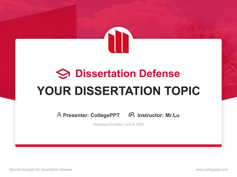 Wheeling University Graduation Thesis Defense PPT Template4:3 ratio PPT effect preview image7