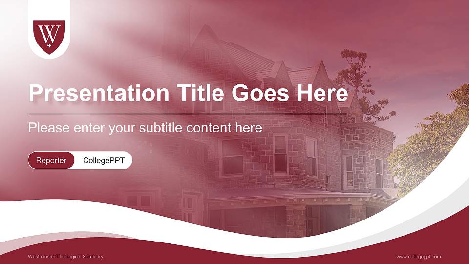 Westminster Theological Seminary Lecture Sharing and Networking Event PPT Template16:9 ratio PPT effect preview image