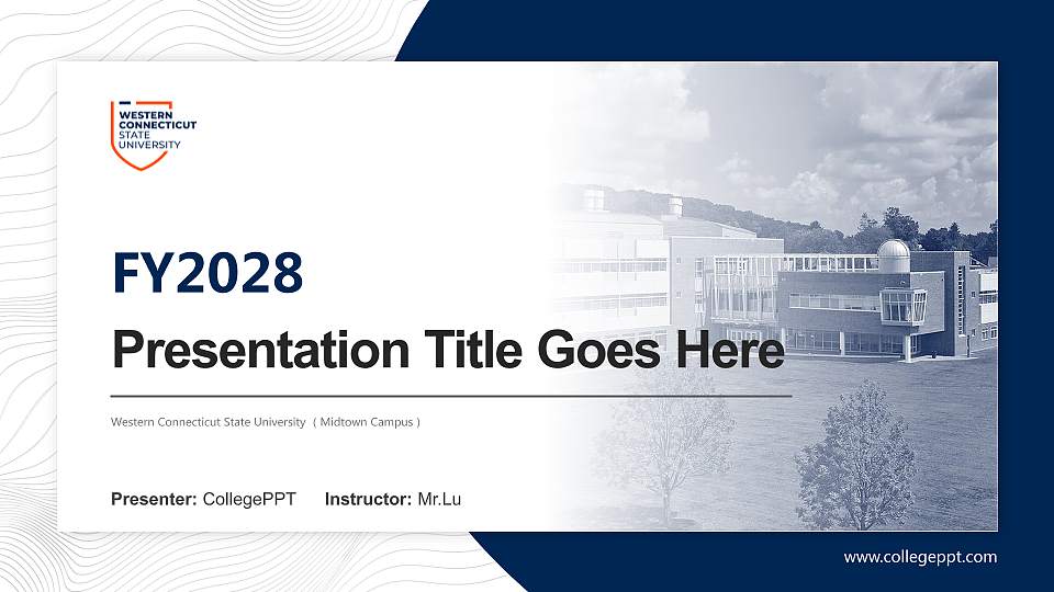 Western Connecticut State University （Midtown Campus） Academic Presentation/Research Findings Report PPT Template16:9 ratio PPT effect preview image