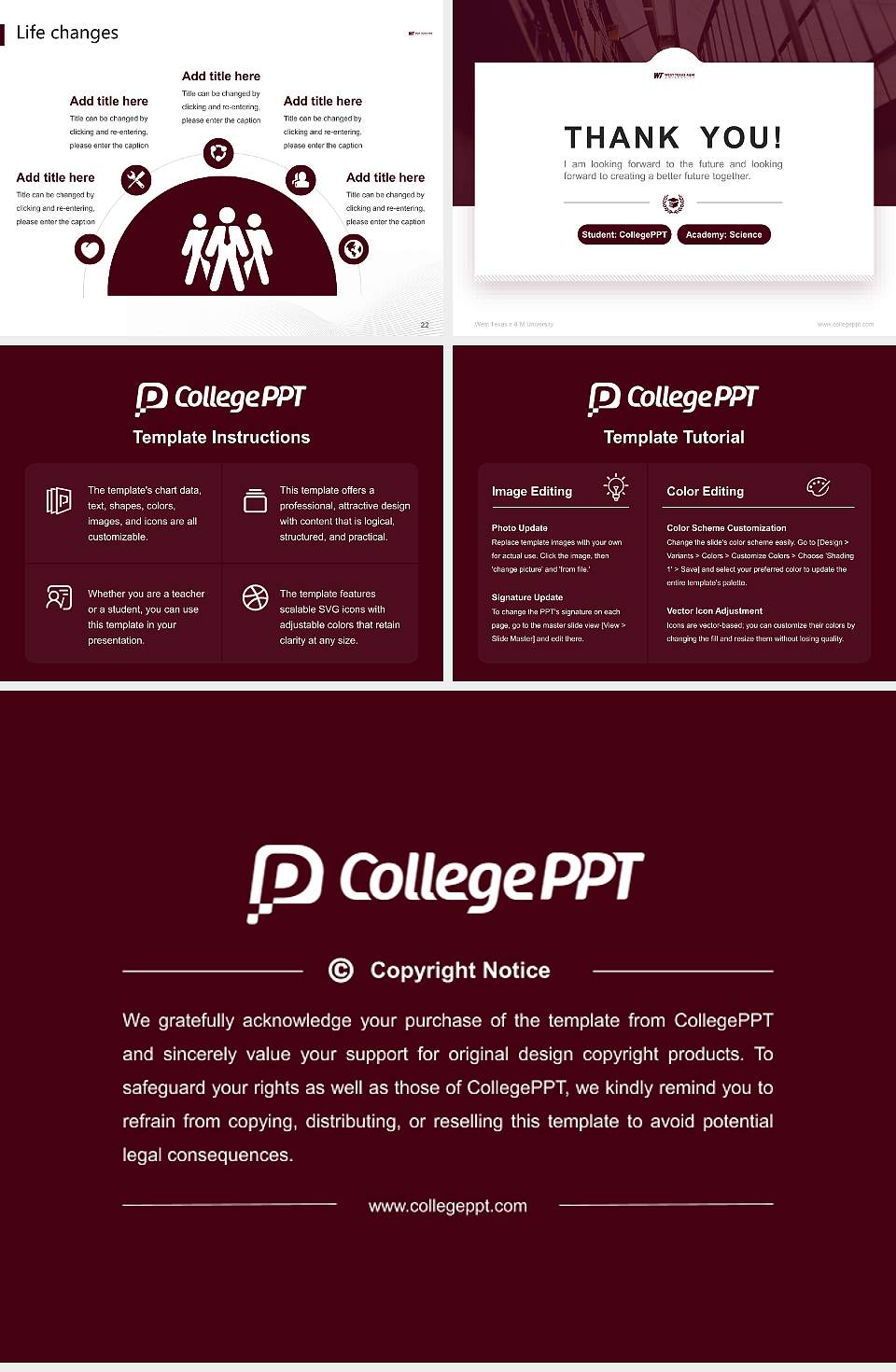 West Texas a & M University National Scholarship Defense PPT Template4:3 ratio PPT effect preview image4