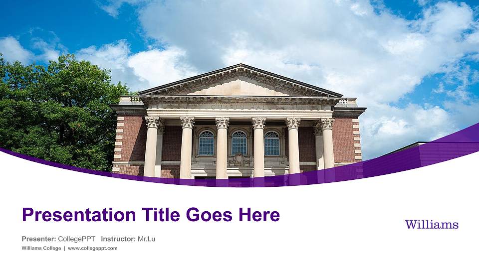 Williams College Course/Courseware Creation PPT Template16:9 ratio PPT effect preview image