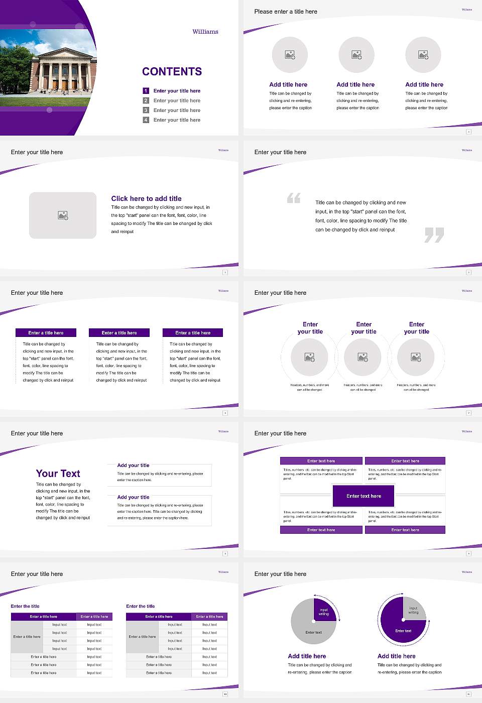 Williams College Course/Courseware Creation PPT Template16:9 ratio PPT effect preview image2