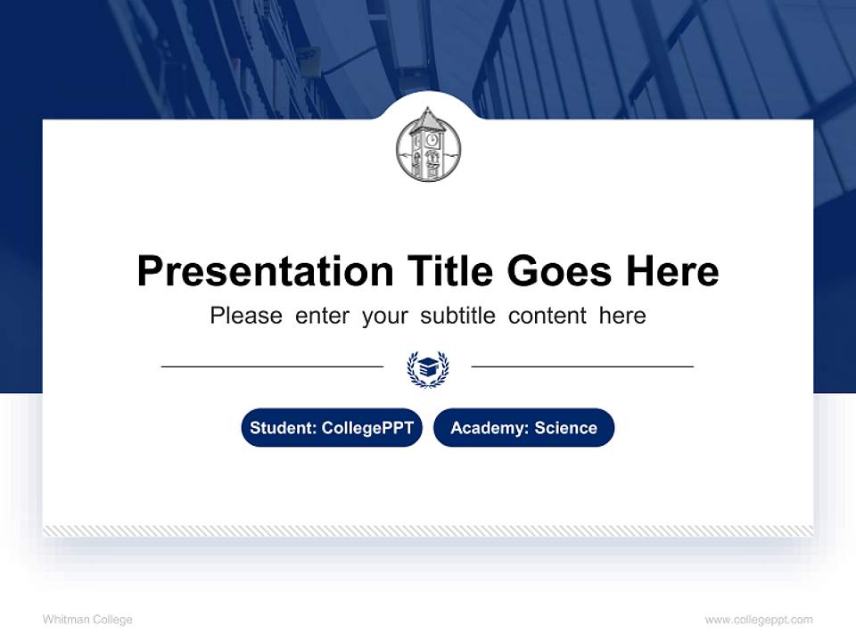 Whitman College National Scholarship Defense PPT Template4:3 ratio PPT effect preview image4