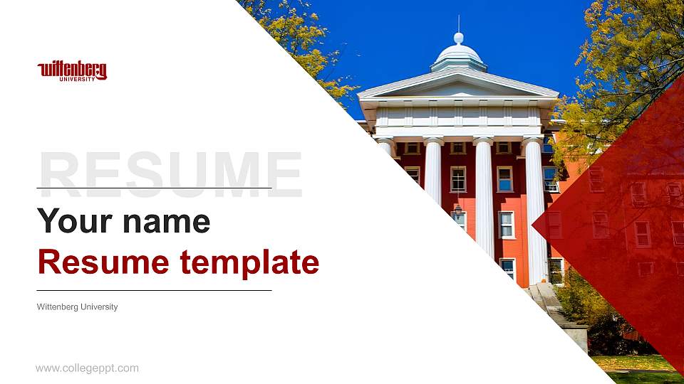 Wittenberg University Resume PPT Template16:9 ratio PPT effect preview image