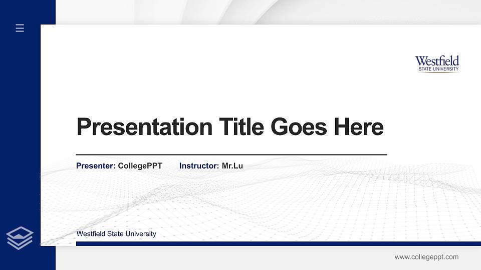 Westfield State University Thesis Proposal/Graduation Defense PPT Template16:9 ratio PPT effect preview image