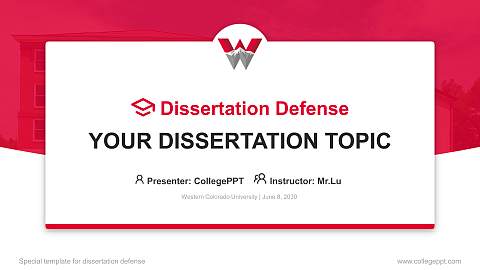Western Colorado University Graduation Thesis Defense PPT Template