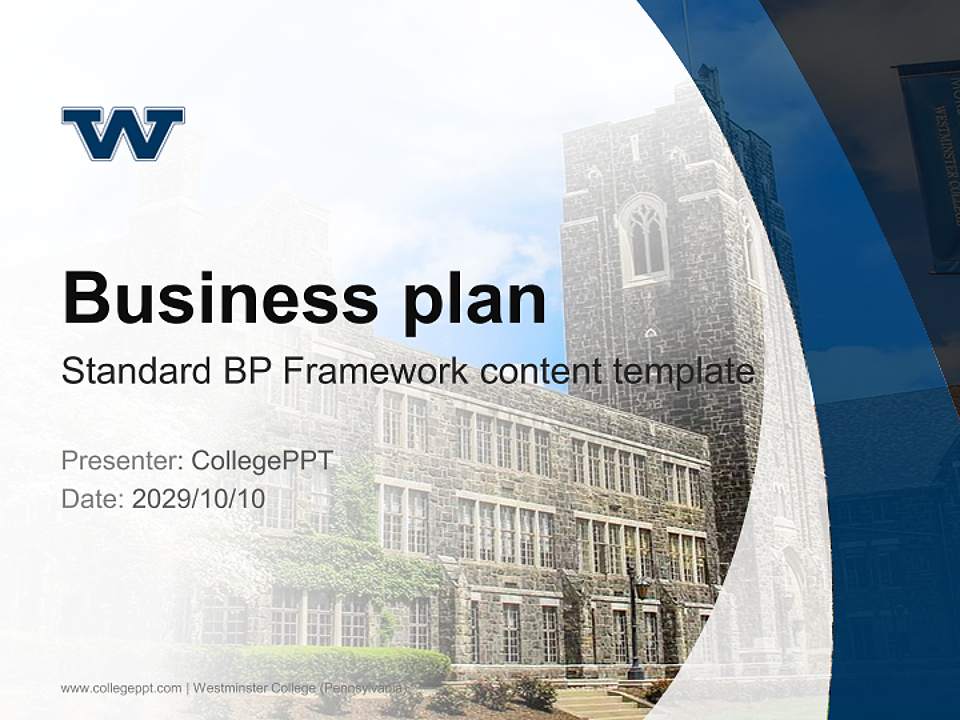 Westminster College (Pennsylvania) Competition/Entrepreneurship Contest PPT Template4:3 ratio PPT effect preview image9