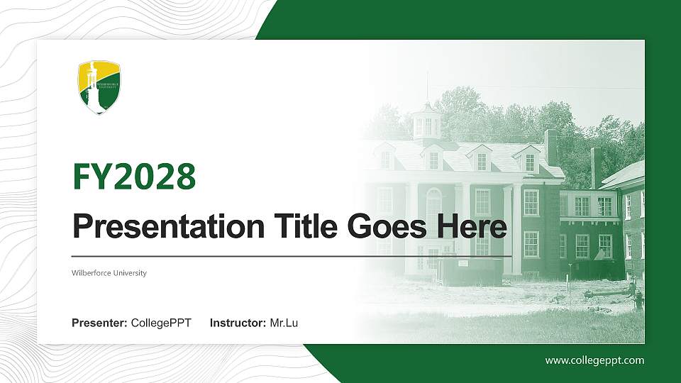 Wilberforce University Academic Presentation/Research Findings Report PPT Template16:9 ratio PPT effect preview image