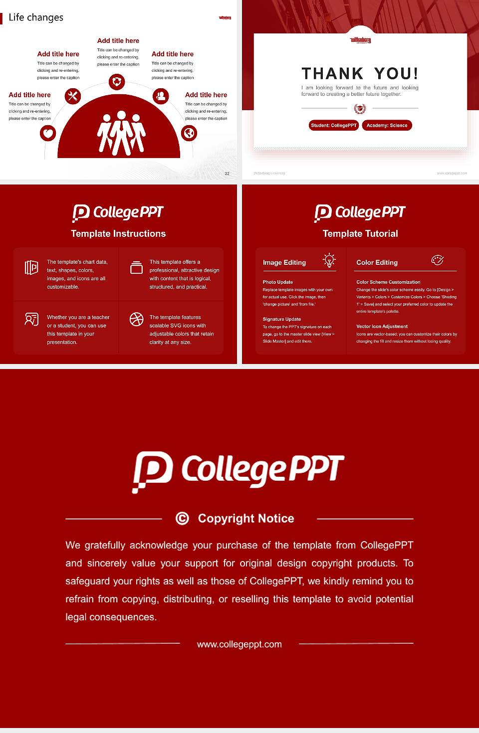 Wittenberg University National Scholarship Defense PPT Template4:3 ratio PPT effect preview image4