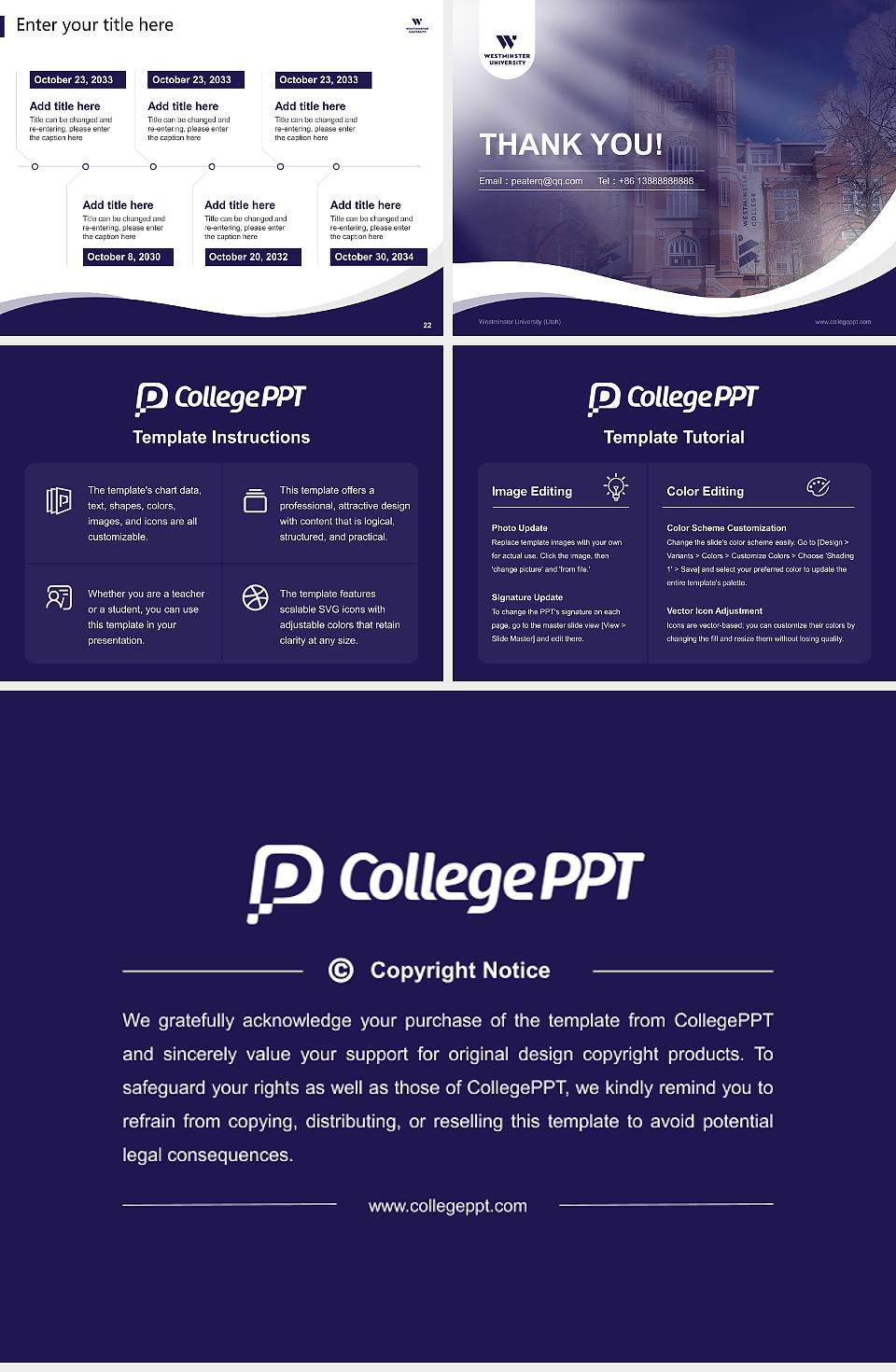Westminster University (Utah) Lecture Sharing and Networking Event PPT Template4:3 ratio PPT effect preview image4
