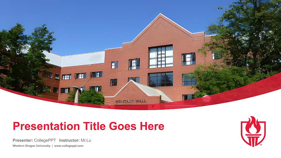 Western Oregon University Course/Courseware Creation PPT Template16:9 ratio PPT effect preview image