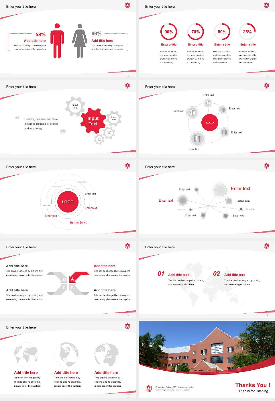 Western Oregon University Course/Courseware Creation PPT Template16:9 ratio PPT effect preview image4