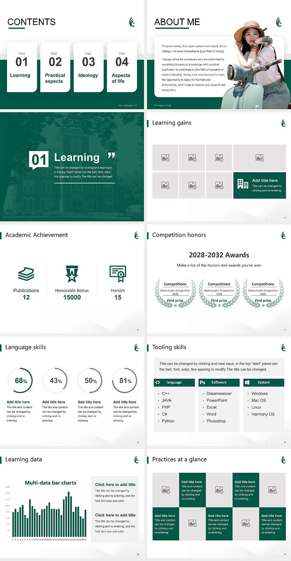 Wilmington College National Scholarship Defense PPT Template4:3 ratio PPT effect preview image2