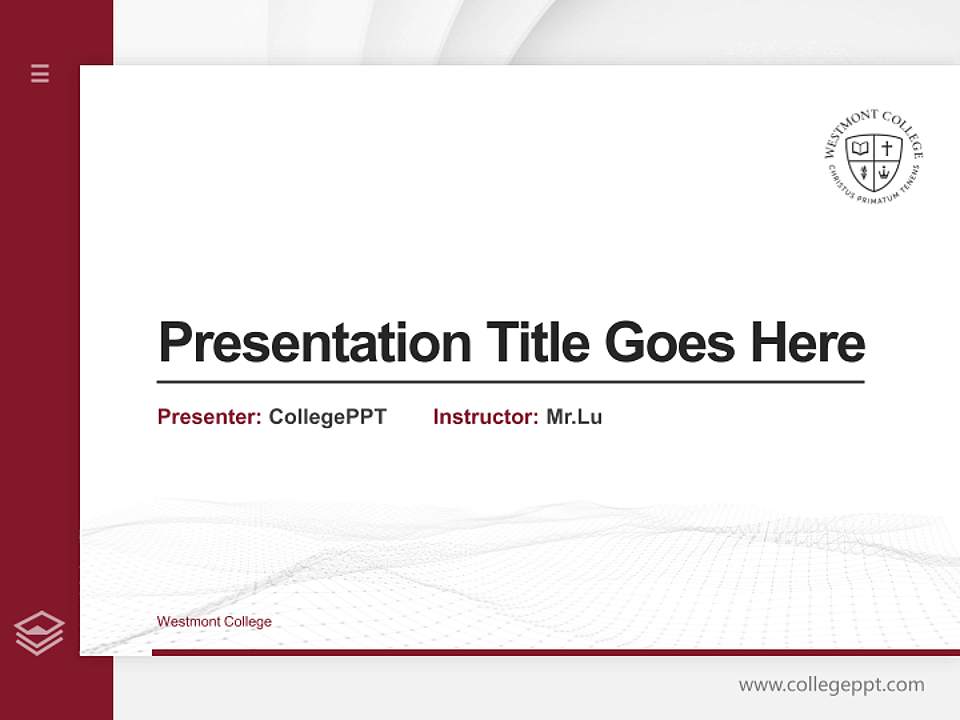 Westmont College Thesis Proposal/Graduation Defense PPT Template4:3 ratio PPT effect preview image5