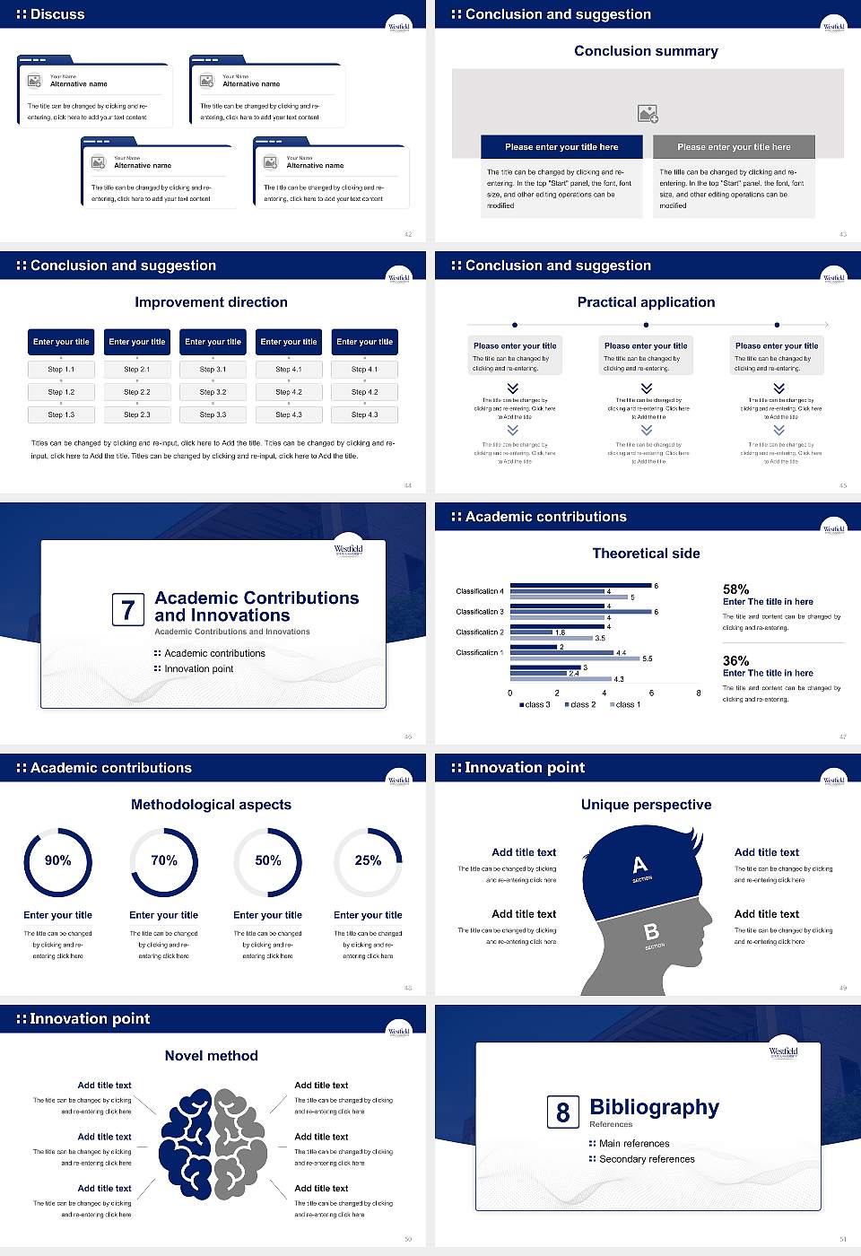 Westfield State University Graduation Thesis Defense PPT Template16:9 ratio PPT effect preview image6