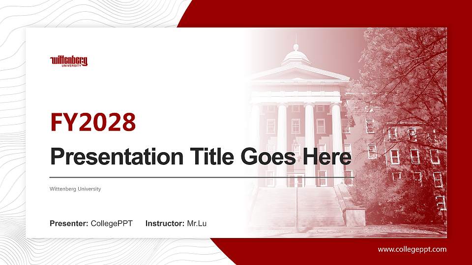 Wittenberg University Academic Presentation/Research Findings Report PPT Template16:9 ratio PPT effect preview image