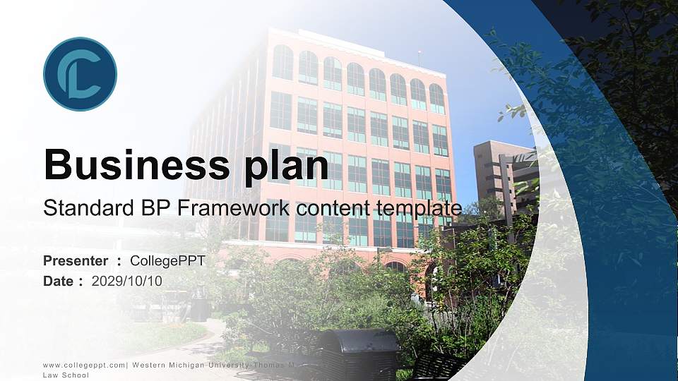 Western Michigan University-Thomas M. Cooley Law School Competition/Entrepreneurship Contest PPT Template16:9 ratio PPT effect preview image